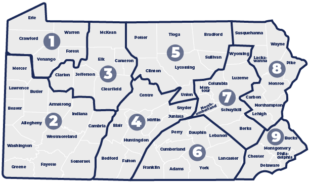 Map of OSFC Advisory Board Regions.